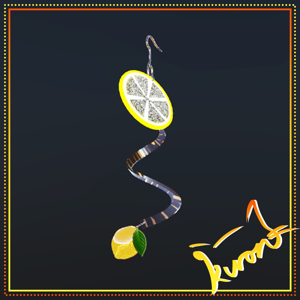 【3Dモデル】レモンイヤリング・ピアス(Physbone・MA設定済)