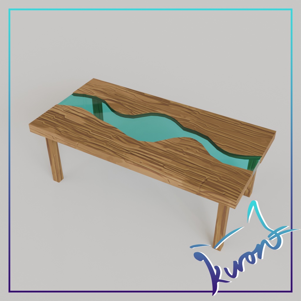【3Dモデル】ウッドレジンテーブル