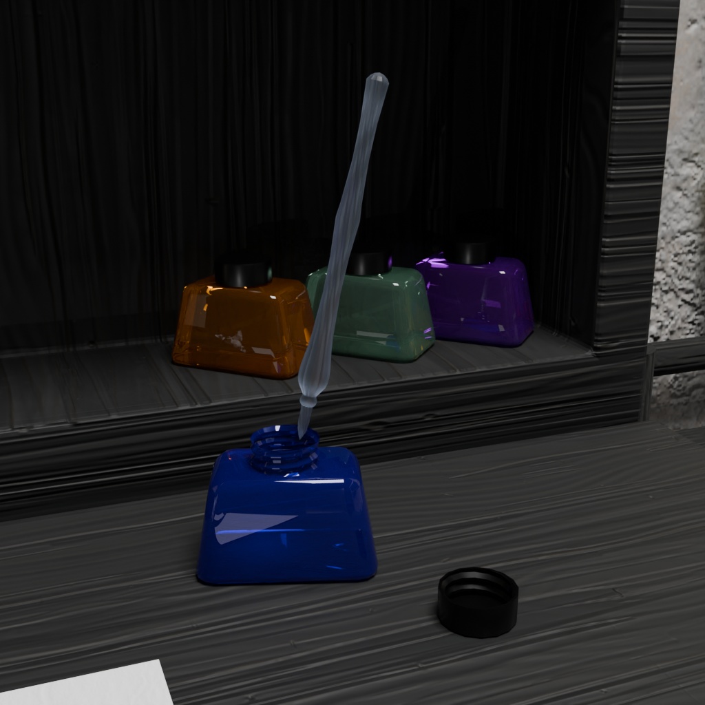 【3Dモデル】物書きの部屋~家具小物15点セット~