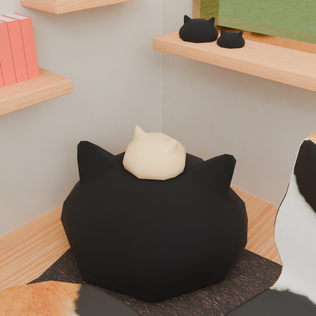 【3Dモデル】ねこ好きの部屋~家具小物16点セット~