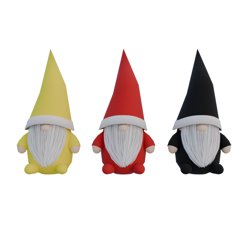 【3Dモデル】クリスマスノーム3種