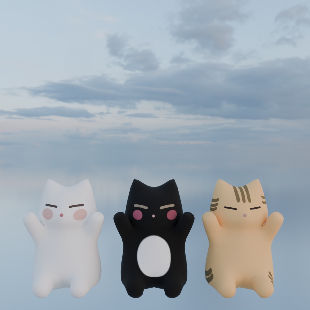 【3Dモデル】のびるねこ