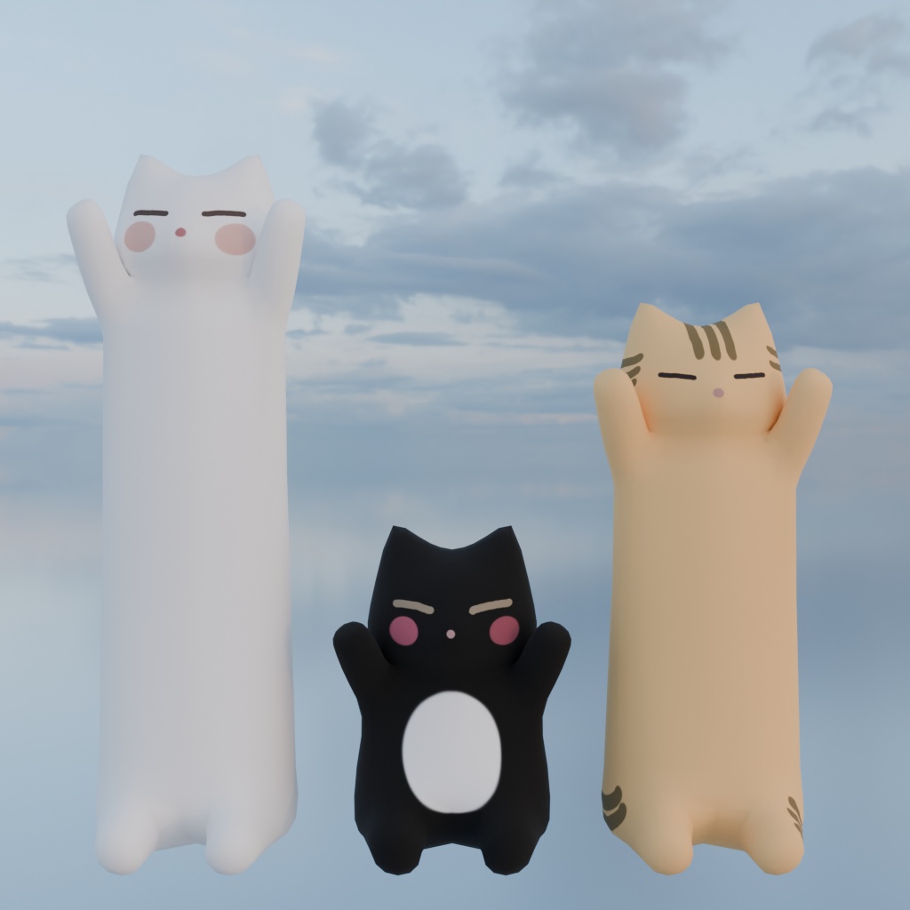 【3Dモデル】のびるねこ