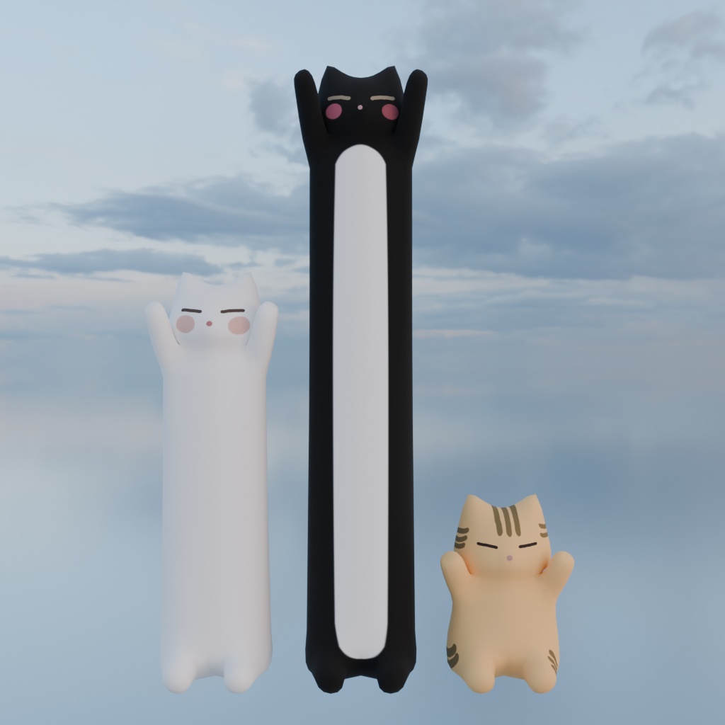 【3Dモデル】のびるねこ