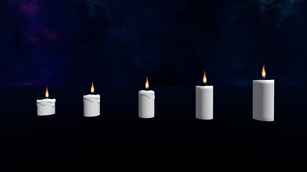 【12/31までセール中!!3Dモデル】溶けるろうそく(キャンドル)