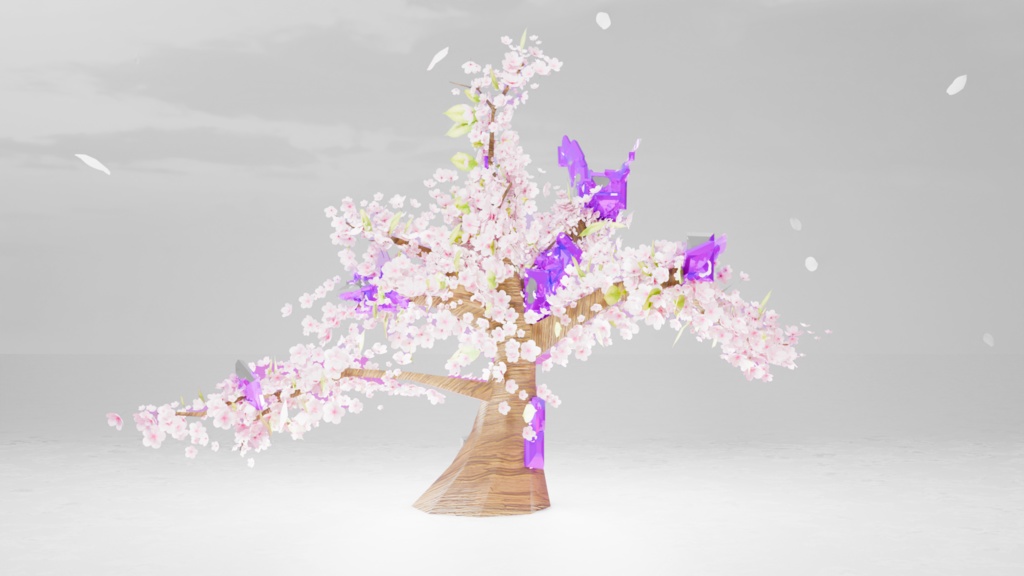 【3Dモデル】サイボーグ植物~ラベンダーと桜~