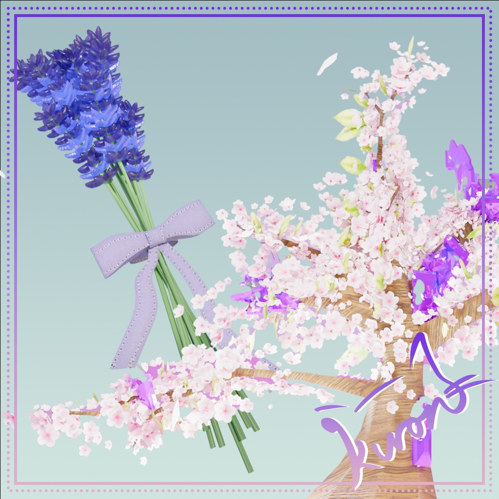 【3Dモデル】サイボーグ植物～ラベンダーと桜～