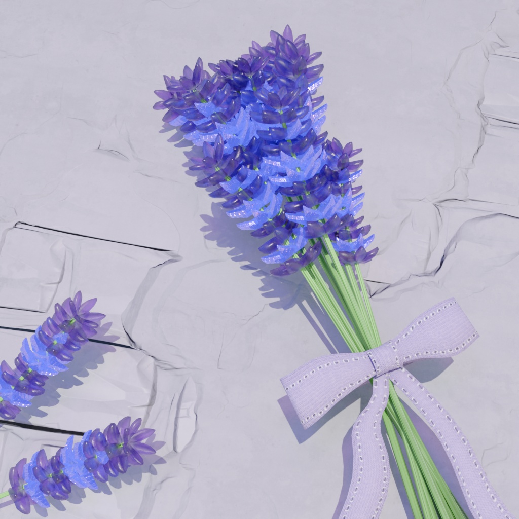 【3Dモデル】サイボーグ植物~ラベンダーと桜~