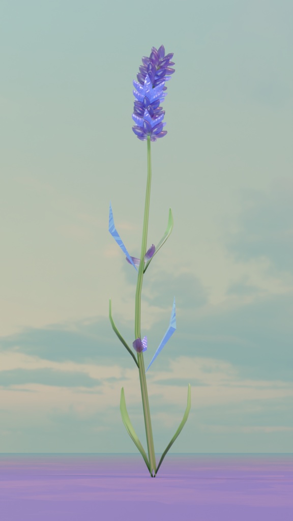 【3Dモデル】サイボーグ植物~ラベンダーと桜~