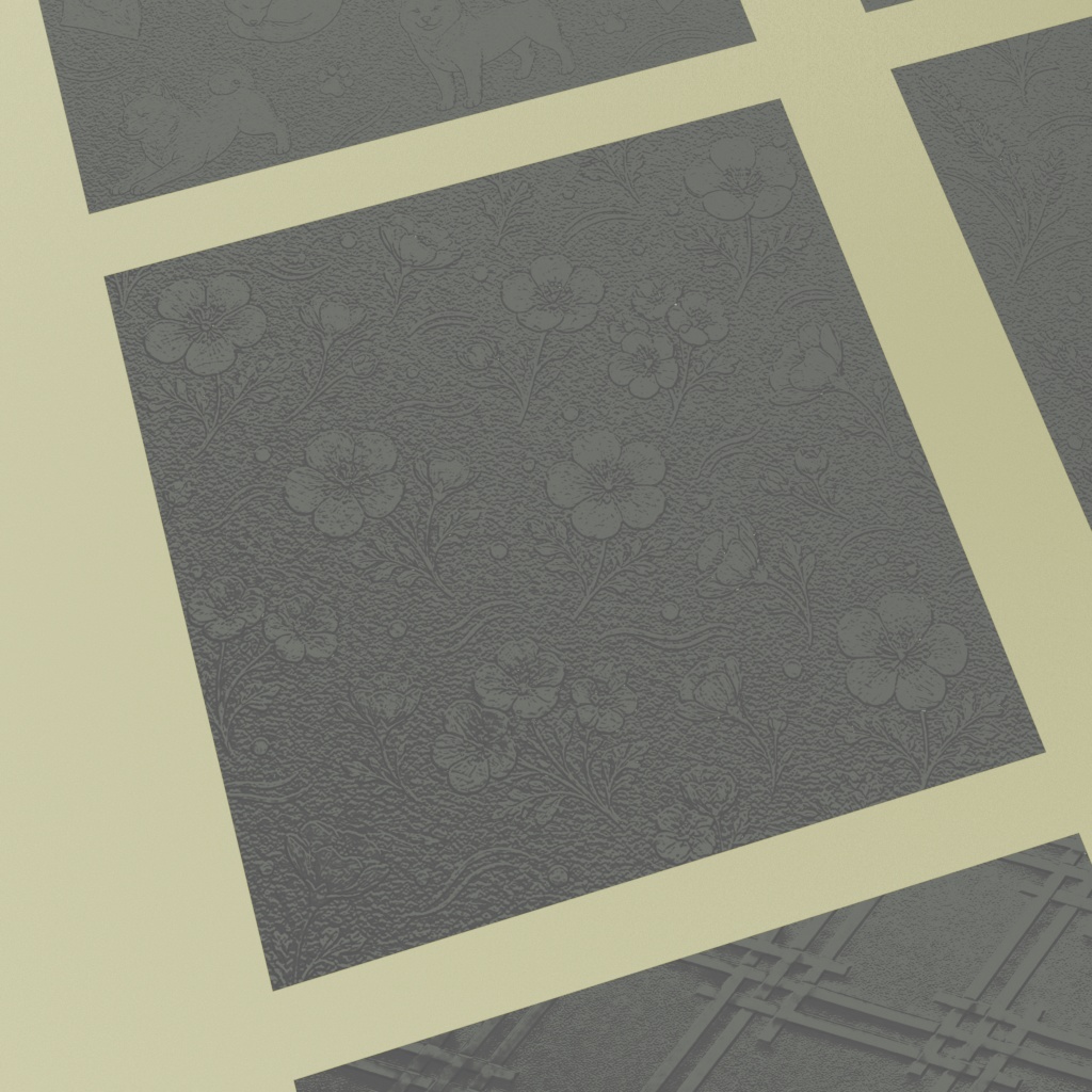 【3Dモデル】昭和ガラス~動物と花と和柄の9種セット~