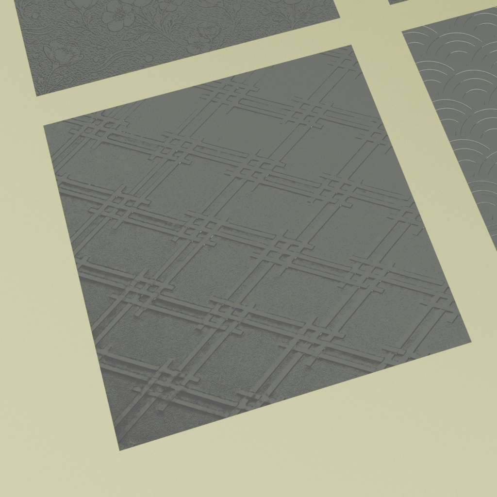 【3Dモデル】昭和ガラス~動物と花と和柄の9種セット~