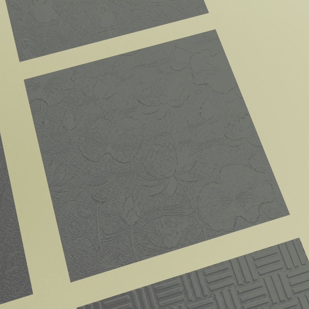 【3Dモデル】昭和ガラス~動物と花と和柄の9種セット~