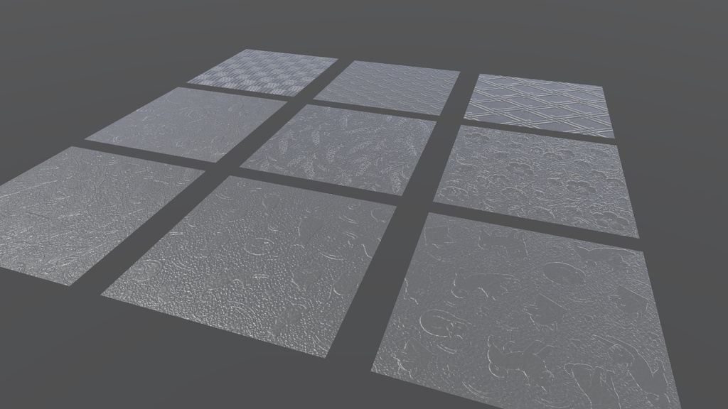 【3Dモデル】昭和ガラス~動物と花と和柄の9種セット~