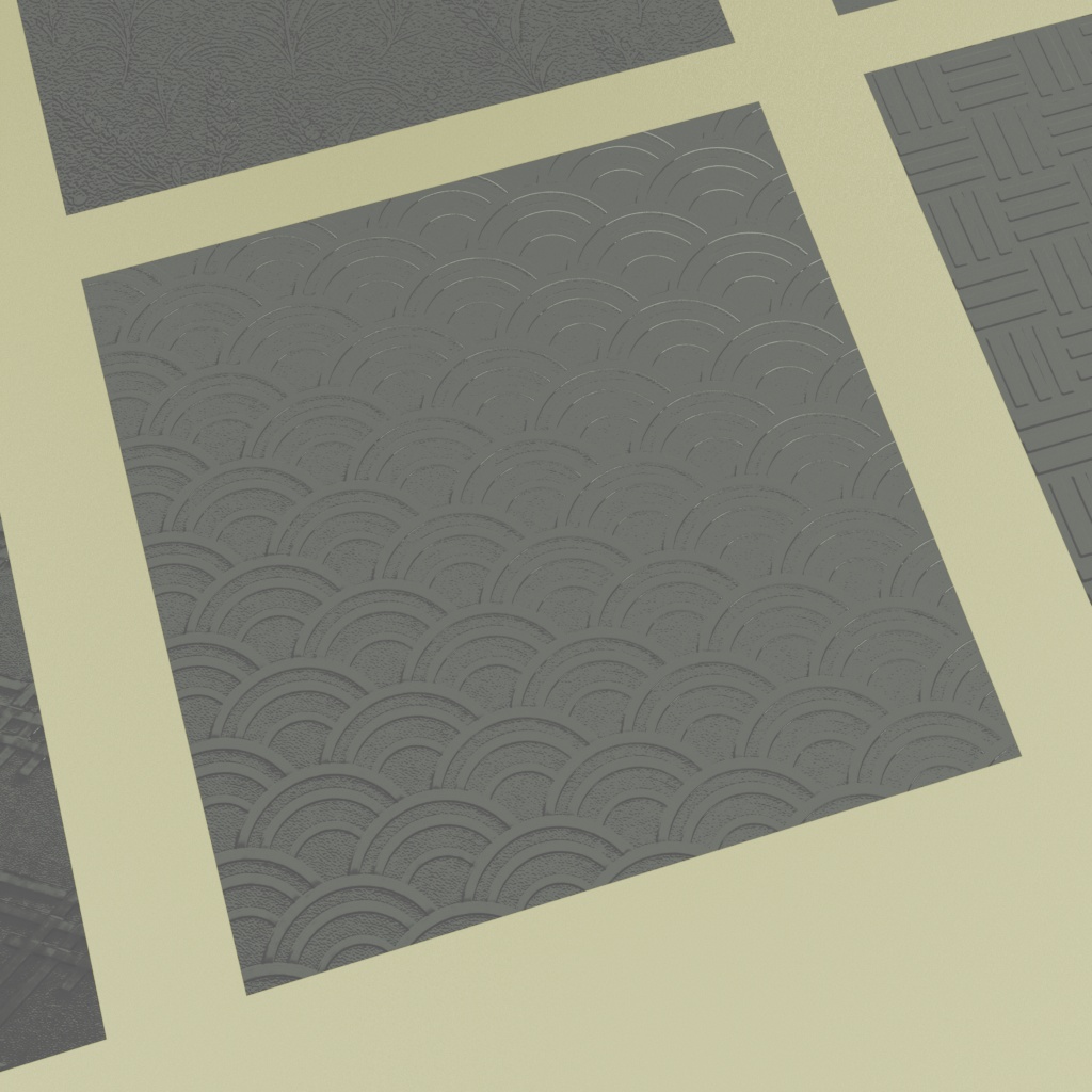 【3Dモデル】昭和ガラス~動物と花と和柄の9種セット~