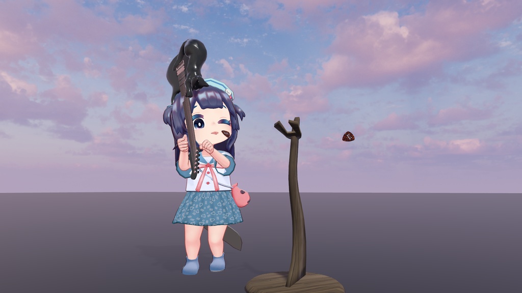 【VRCギミック】好きな曲を弾こう!ねこちゃんギターギミック
