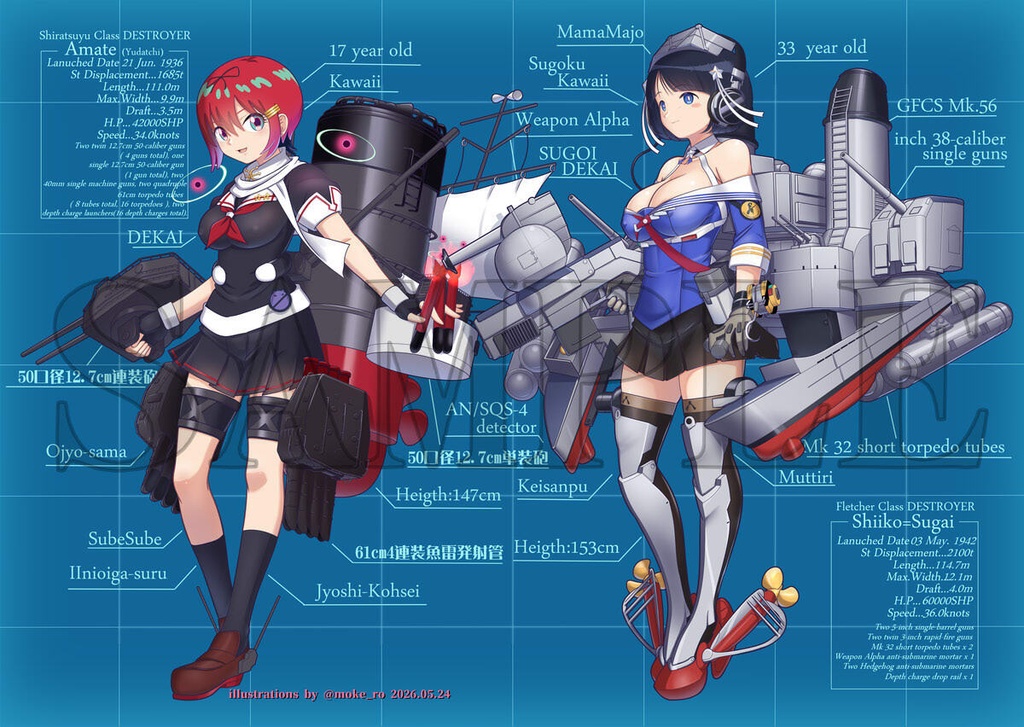 シイコ・スガイ×フレッチャー/アマテ・ユズリハ×夕立　A2サイズ大型アクリルボード