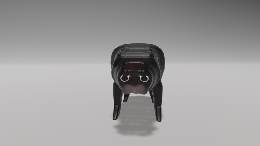 歩きもしない後ろをついてくるやる気のないパグ