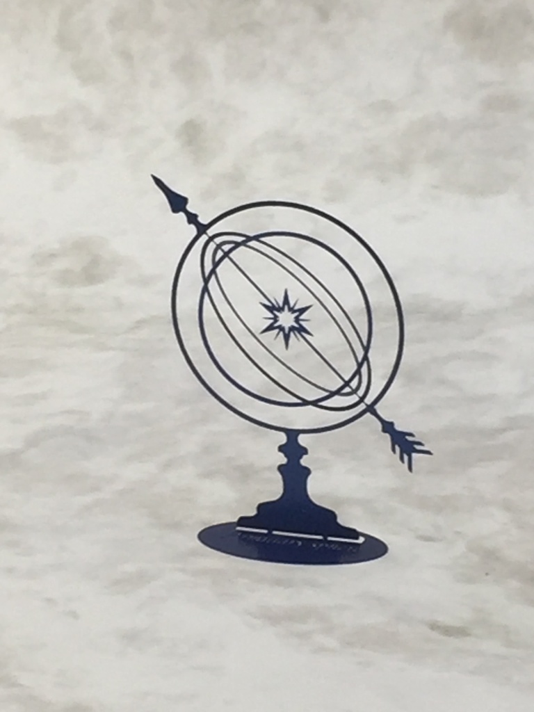 Armillary sphere アーミラリースフィア　天球儀　　ブライトブルーメタリック(洋白製)