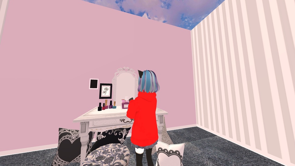 VRC想定★☆ガーリーコスメ&ドレッサーセット☆★MetaQuest対応