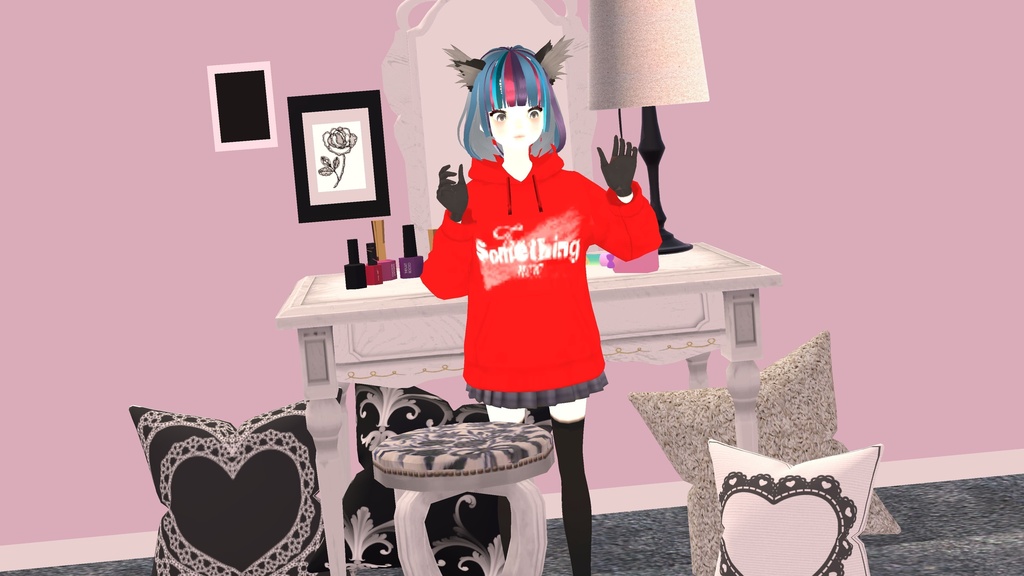 VRC想定★☆ガーリーコスメ&ドレッサーセット☆★MetaQuest対応