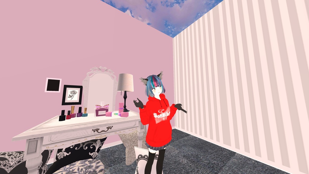 VRC想定★☆ガーリーコスメ&ドレッサーセット☆★MetaQuest対応