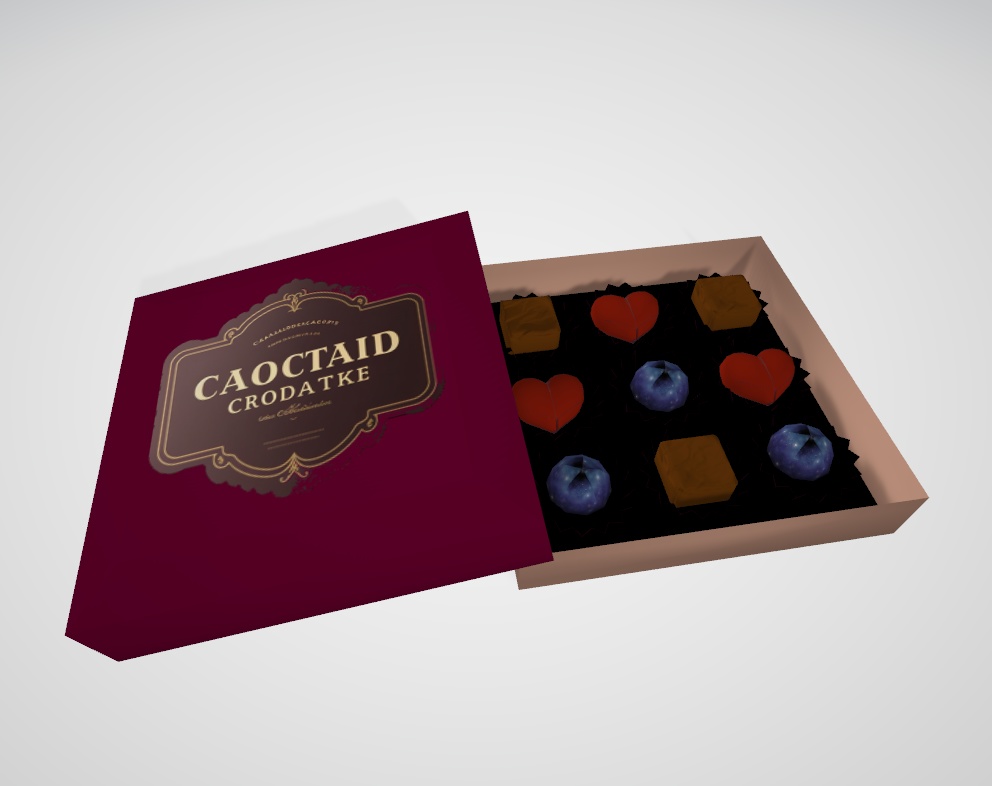 【VRC想定】CHOCO、チョコバナナ等の贈り物セット【3D小物】(机付き)【PCVR/Quest】