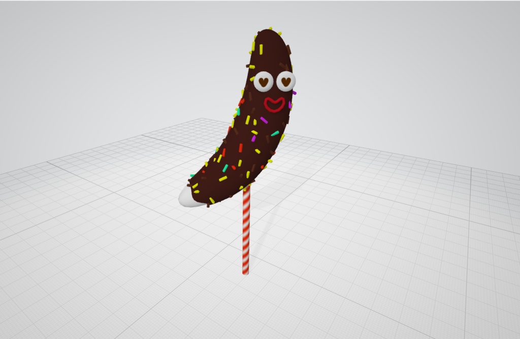 【VRC想定】CHOCO、チョコバナナ等の贈り物セット【3D小物】(机付き)【PCVR/Quest】