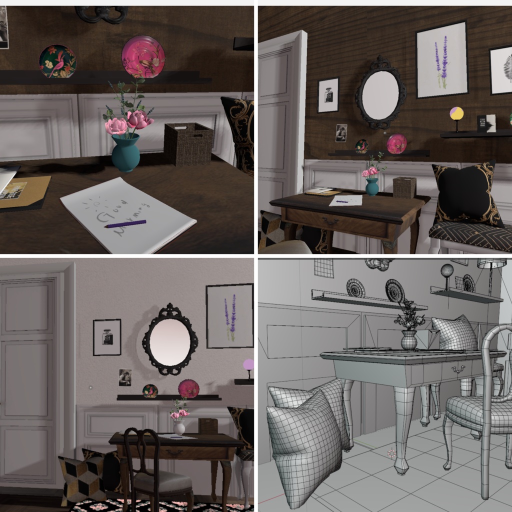 【VRC☆MetaQuest対応)】大人ガーリー(+アールデコ調)お部屋&雑貨 Rooms and Miscellaneous