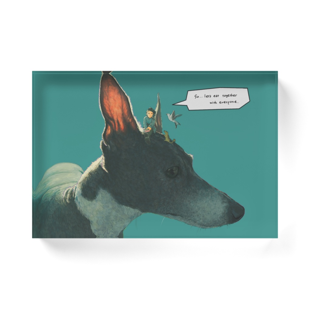 " いっしょにたべるとおいしいね?" アクリルブロック