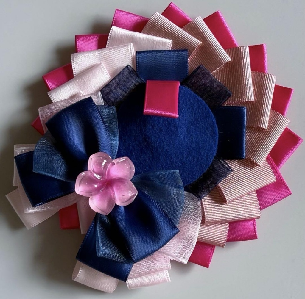 ハンドメイド ロゼット 痛ロゼット ROF-MAO Limitless 不破湊 ピンク×ネイビー 桃×紺