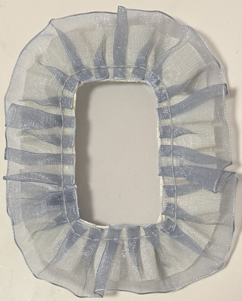 ハンドメイド 硬質カードデコ 水色×白 ブルー×ホワイト