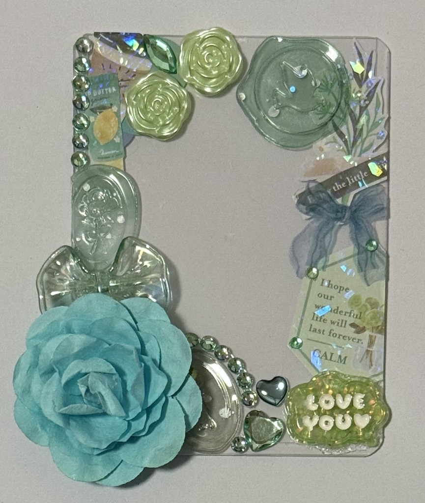 ハンドメイド 硬質ケースデコ 緑 グリーン