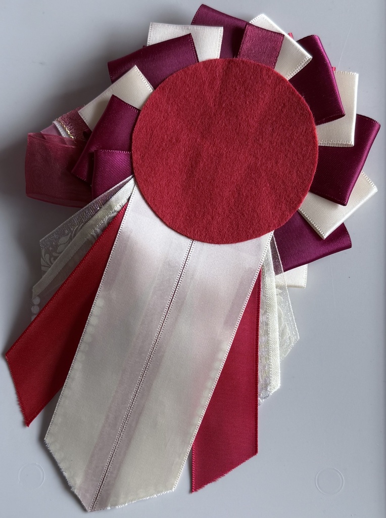 ハンドメイド ロゼット 痛ロゼット VΔLZ 弦月藤士郎 赤×桃×白 レッド×ピンク×ホワイト