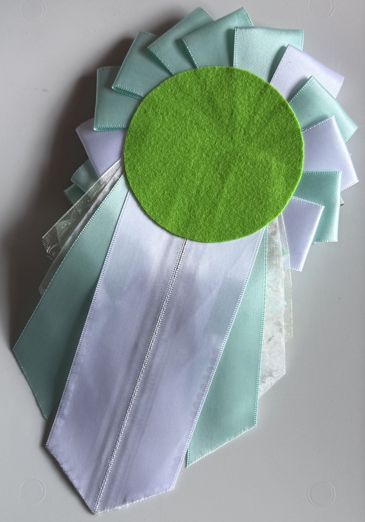 ハンドメイド ロゼット 痛ロゼット VΔLZ 甲斐田晴 緑×黄緑×白 グリーン×ホワイト