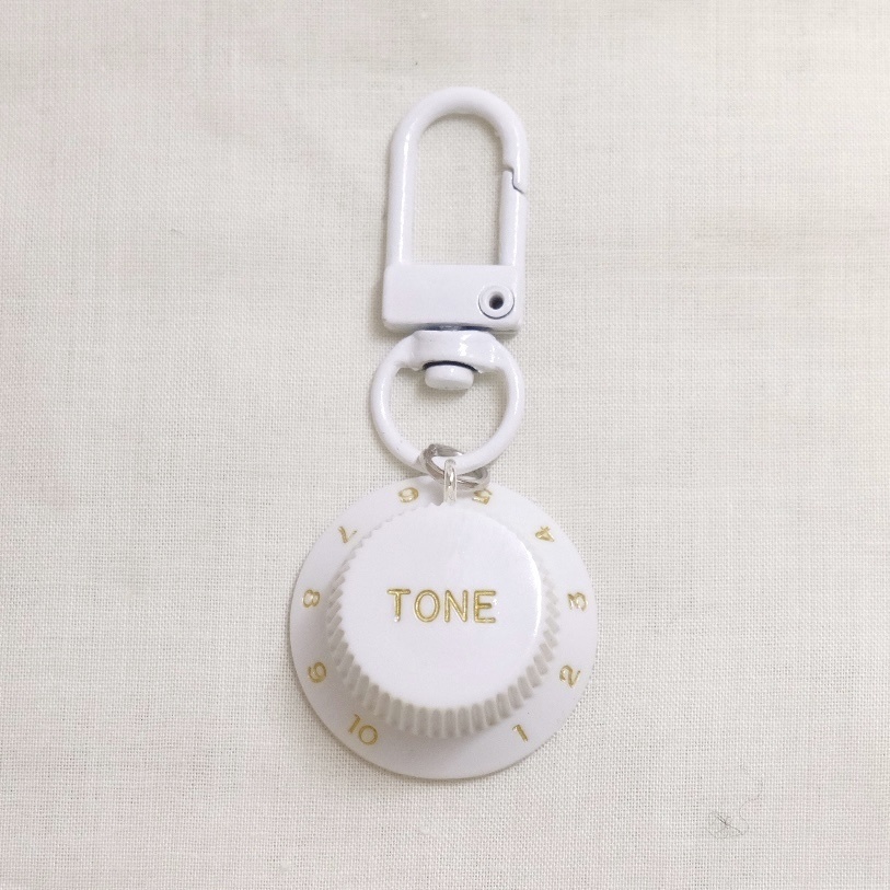 ギターノブキーホルダー Multicolor ST White knob