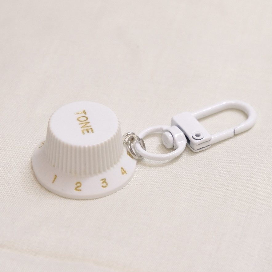 ギターノブキーホルダー Multicolor ST White knob