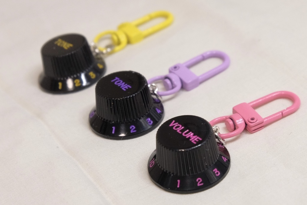 ギターノブキーホルダー Multicolor ST Black knob