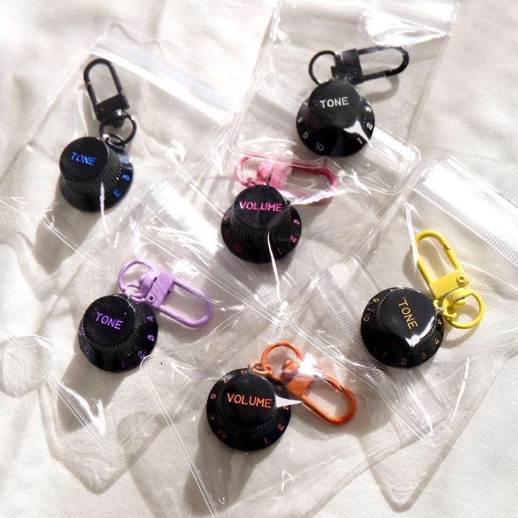 ギターノブキーホルダー Multicolor ST Black knob