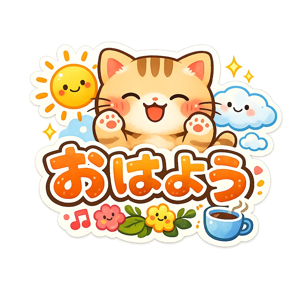 おはようステッカー