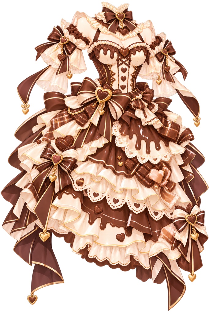 チョコレートデザインのドレス