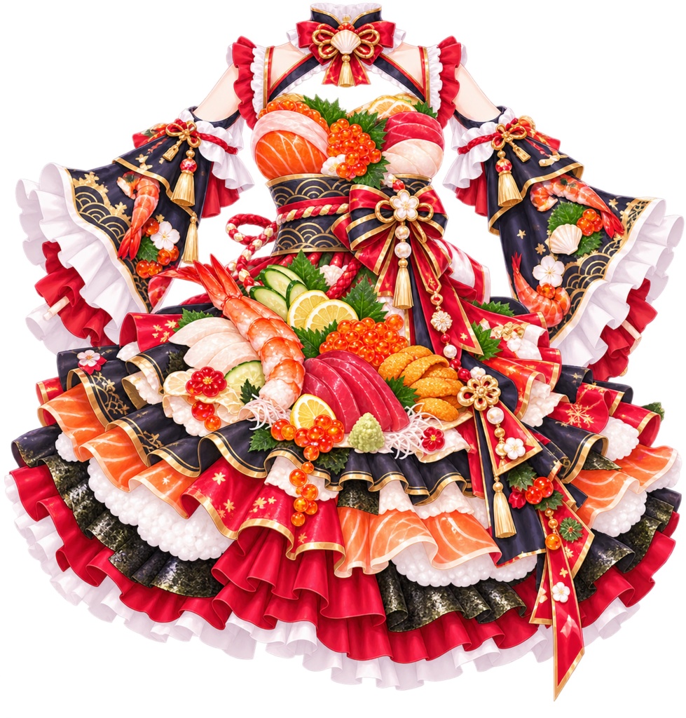 コスプレ衣装海鮮丼素材