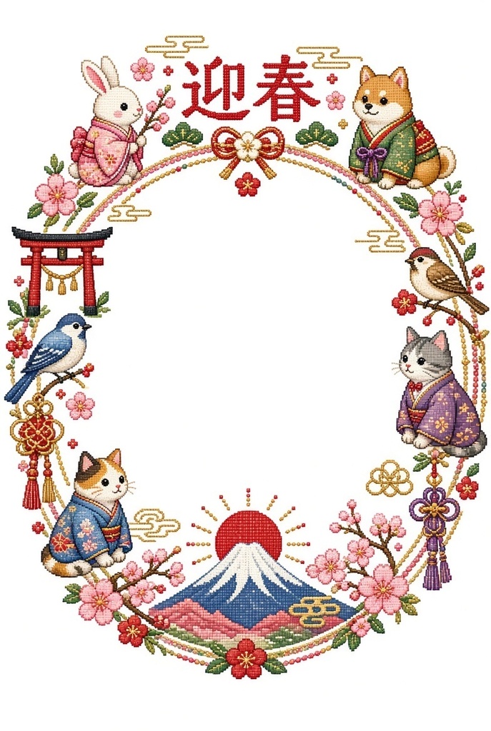 アイコンリングお正月風素材