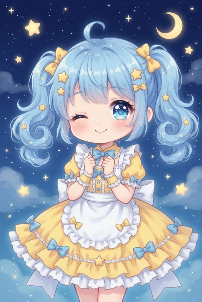 夜空をイメージしたちびキャラ