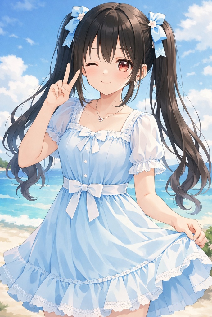 夏が似合うブルー美少女