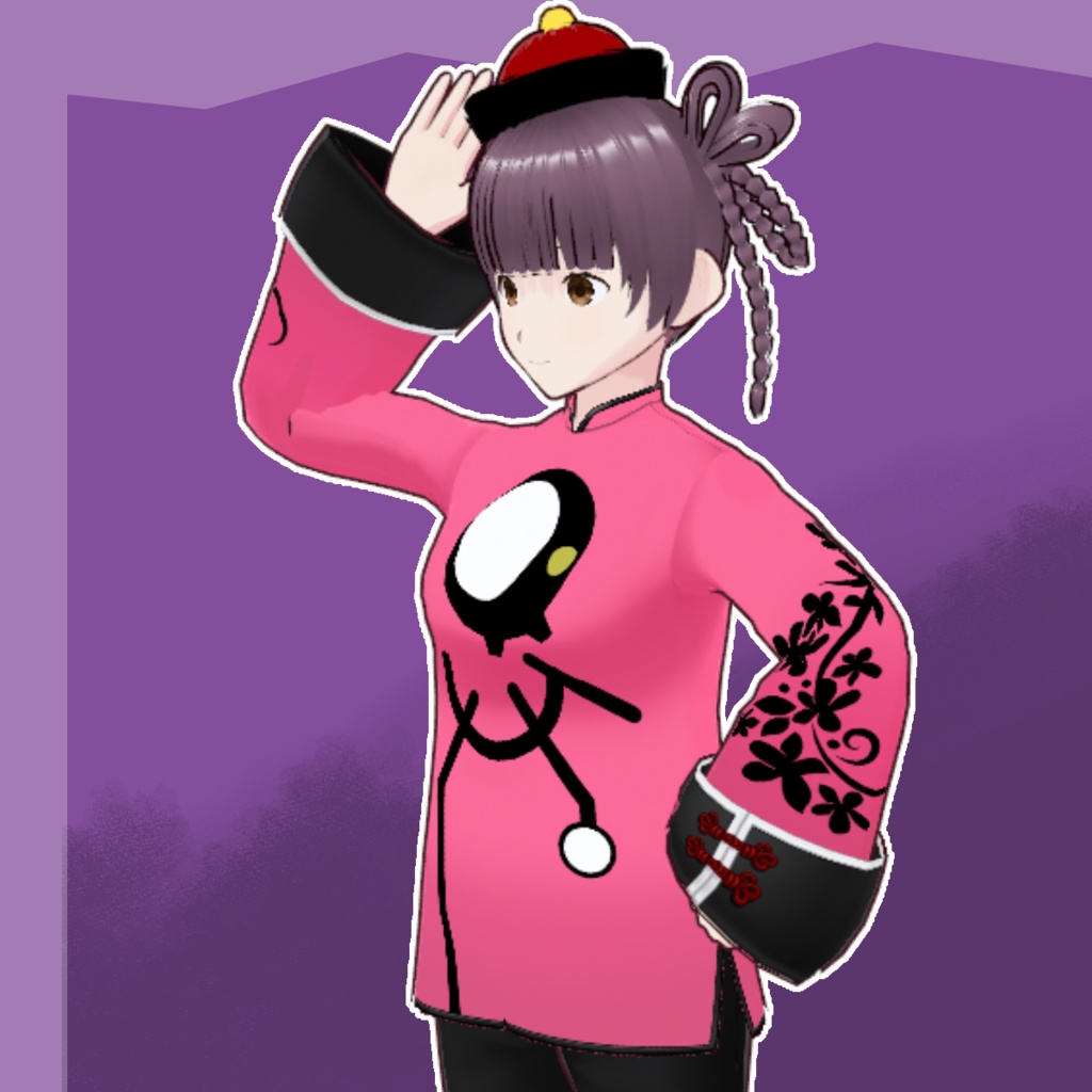 Vroid 衣装 チャイナ服02 ハロウィン仕様(カスタムアイテムVRoid Studio)