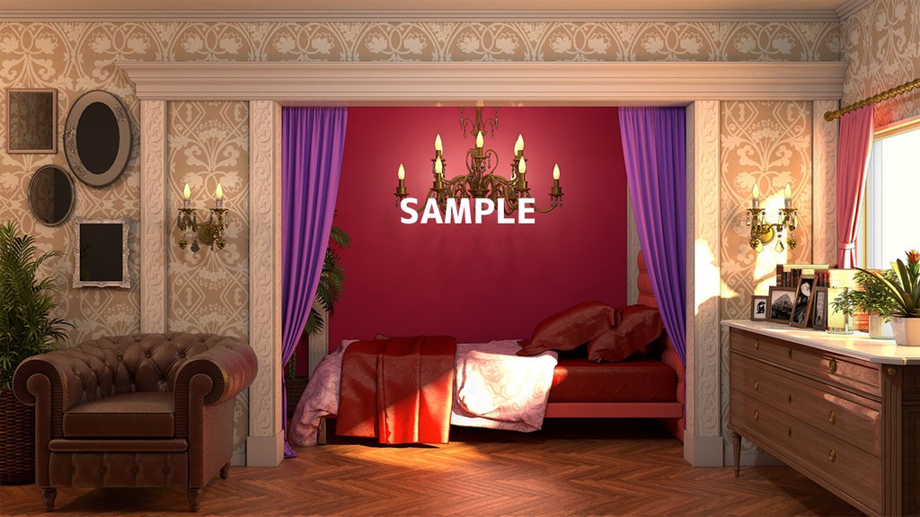 【配信背景】ゴージャスなお嬢様ルーム