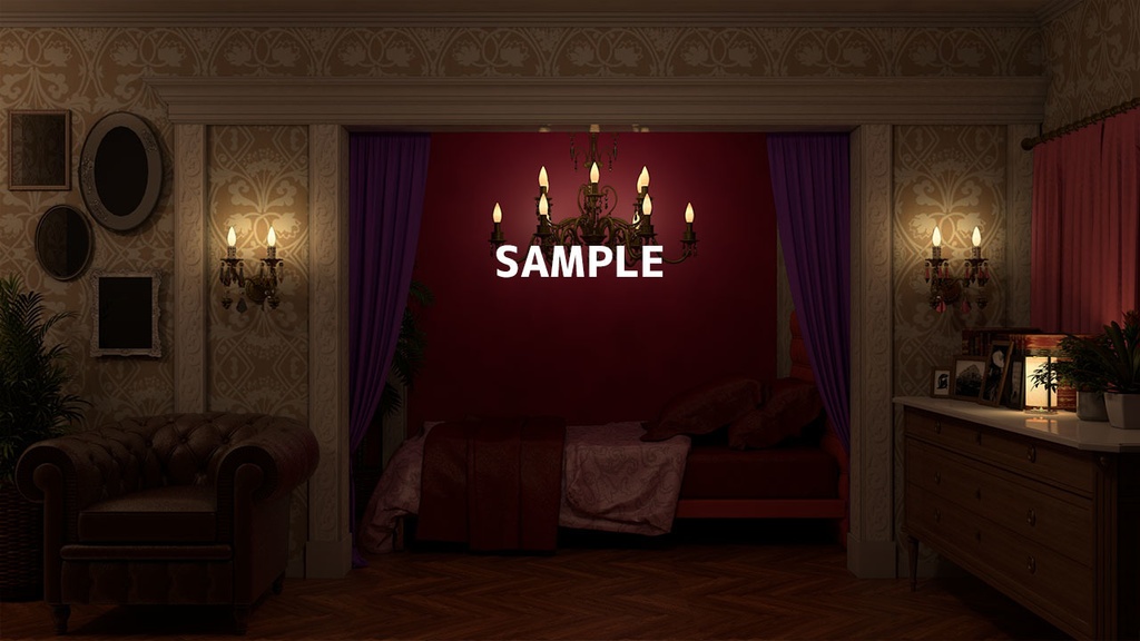 【配信背景】ゴージャスなお嬢様ルーム