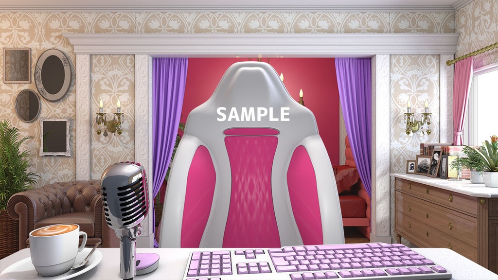 【配信背景】ゴージャスなお嬢様ルーム