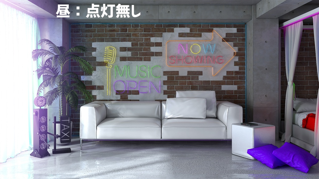 【配信背景】ネオンが映え!レトロポップな配信ルーム