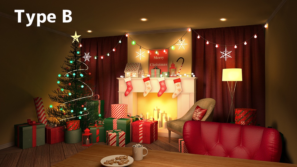【配信背景】プレゼントがいっぱい!クリスマスのスペシャルルーム